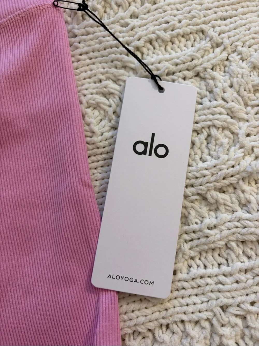 ALO Yoga Ribbed Athletic Shorts in Heart Pink - Picture 3 of 6